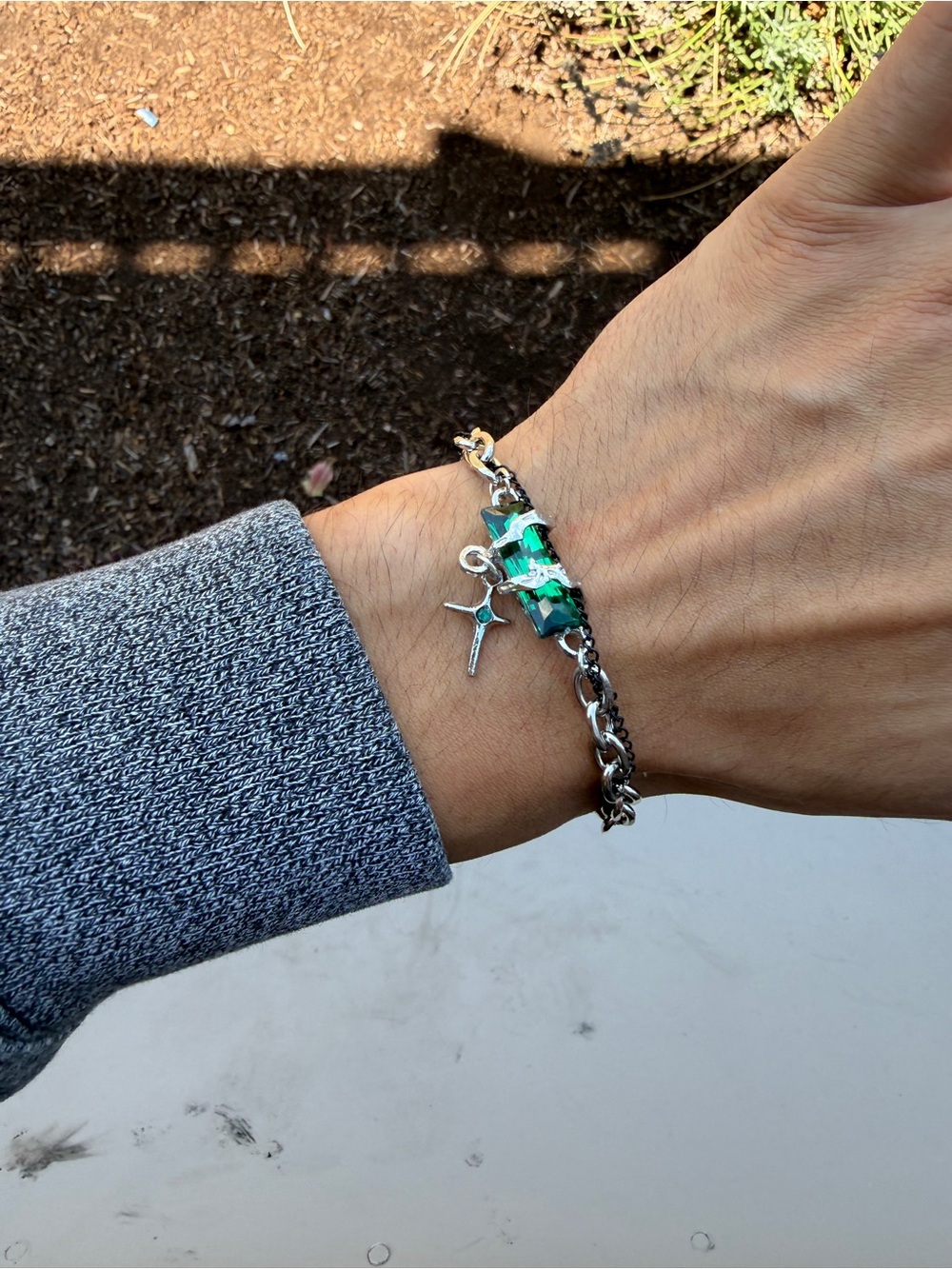 Green Cyber Chain Bracelet